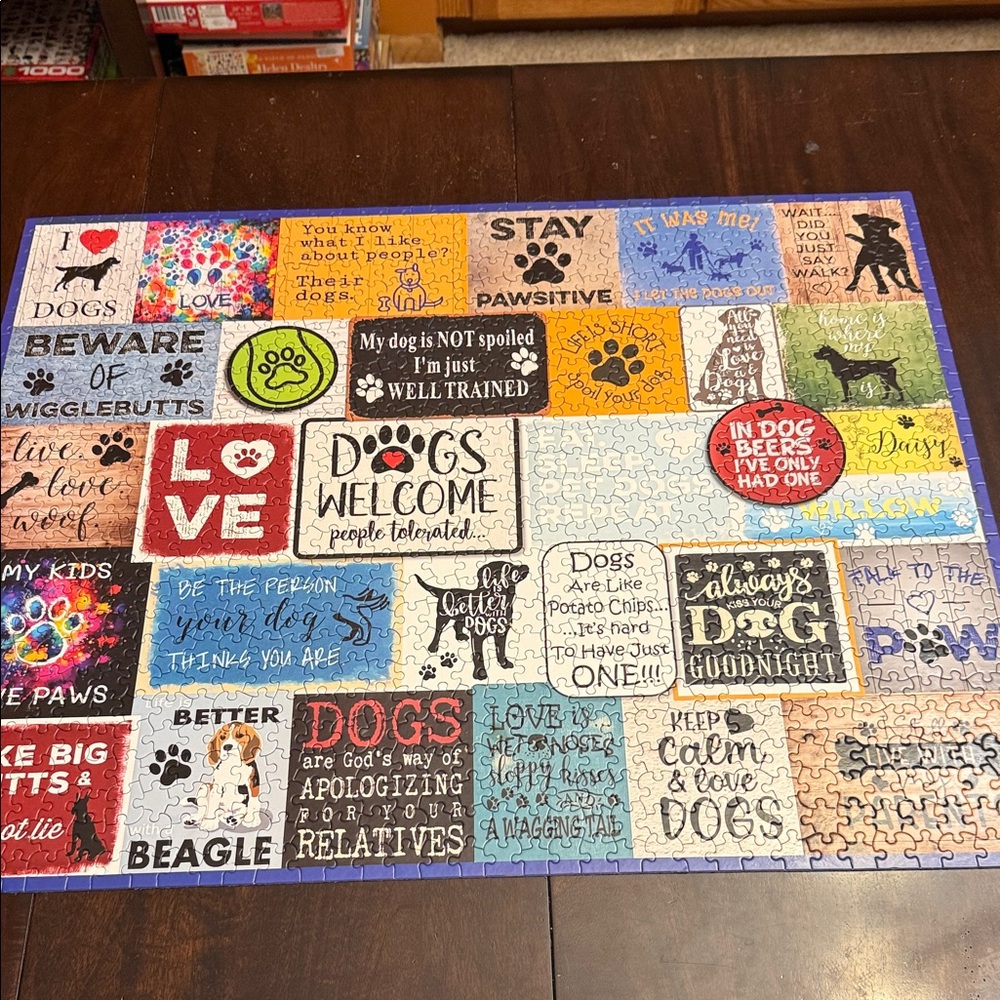 White Mountain I Love Dogs Puzzle. Complete. 1000 pieces. Has poster. - Picture 2 of 7